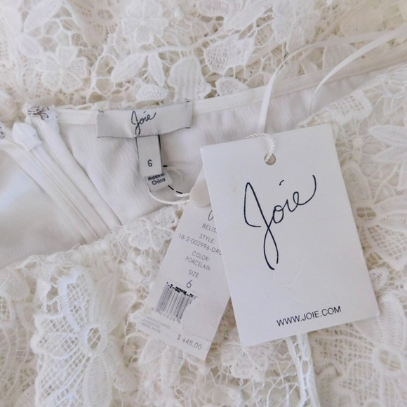 NWT!! JOIE Belisa White Lace Dress One Shoulder Porcelain Bridal Rehearsal 6 - Picture 12 of 16